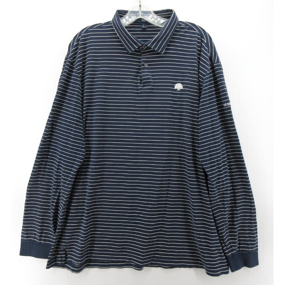 VINTAGE Dunhill Polo Shirt XL Links Golf Striped Club Preppy Logo Knit